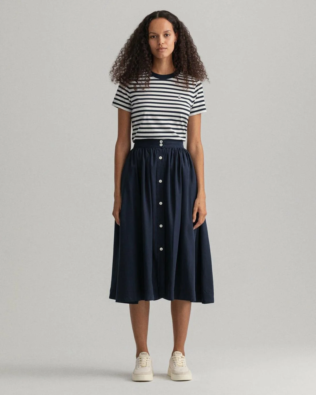 Shorts And Skirts | Womens GANT Pure Prep Lyocell Skirt Evening Blue