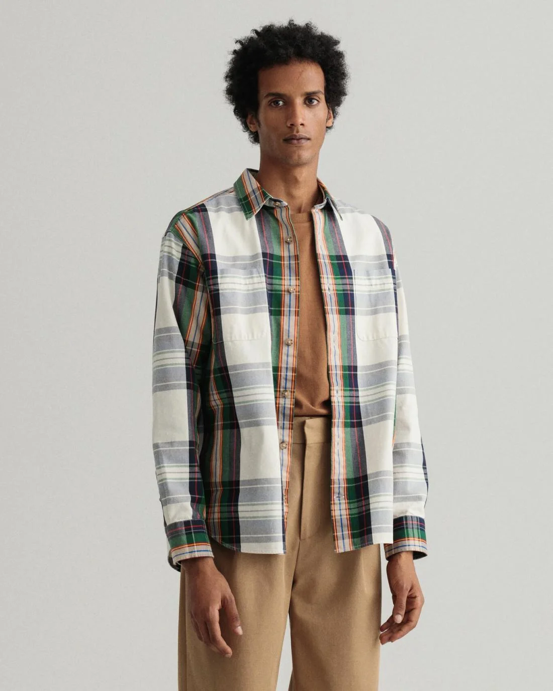 Shirts | Mens GANT Relaxed Fit Rough Weather Check Heavy Twill Shirt Caulk White