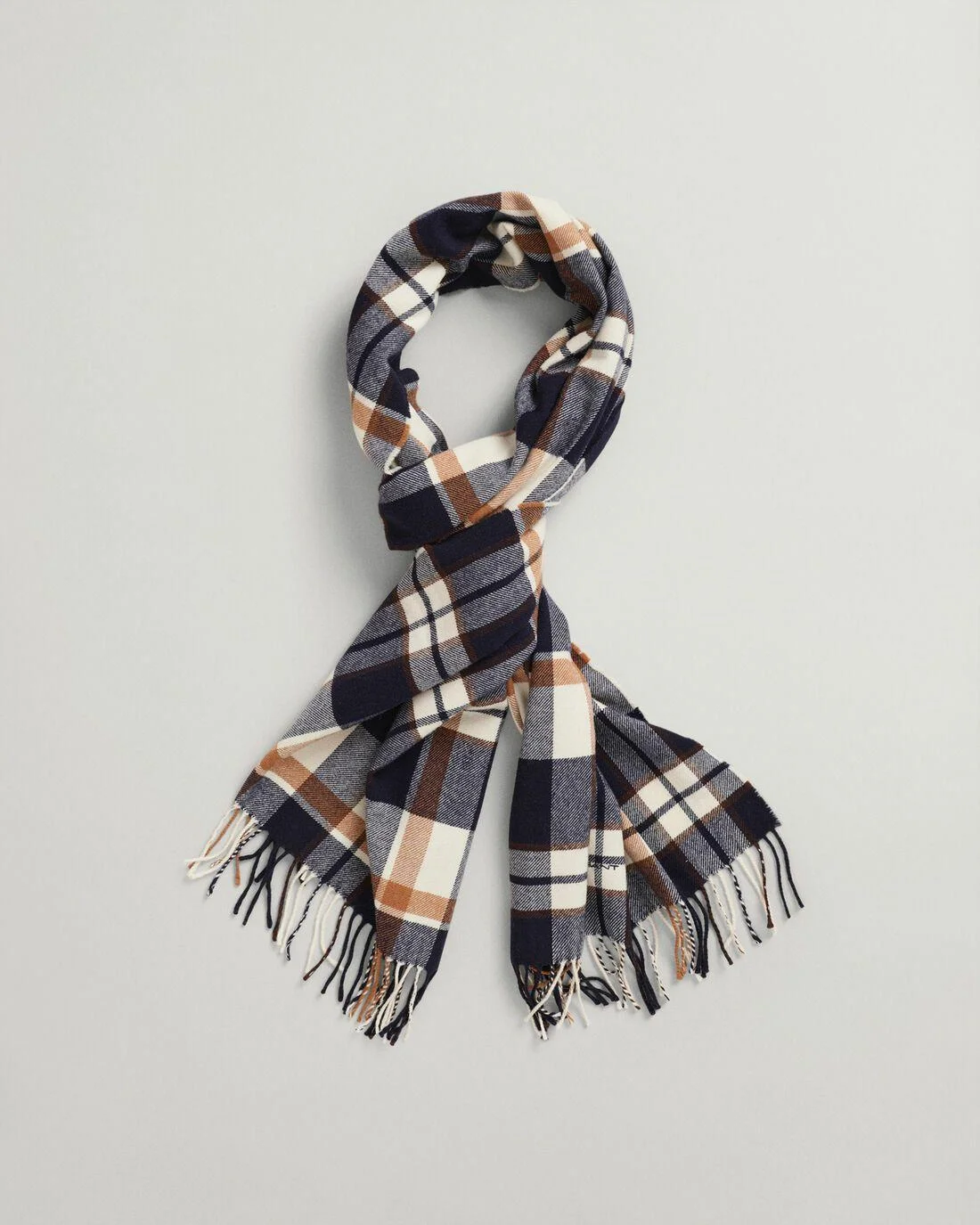 Gloves &amp; Scarves | Mens GANT Wool Check Scarf Cream