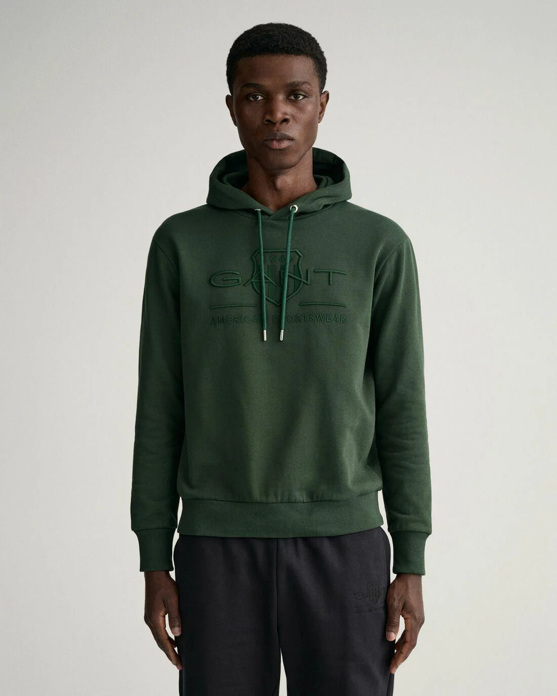 Hoodies And Sweats | Mens GANT Tonal Archive Shield Hoodie Storm Green