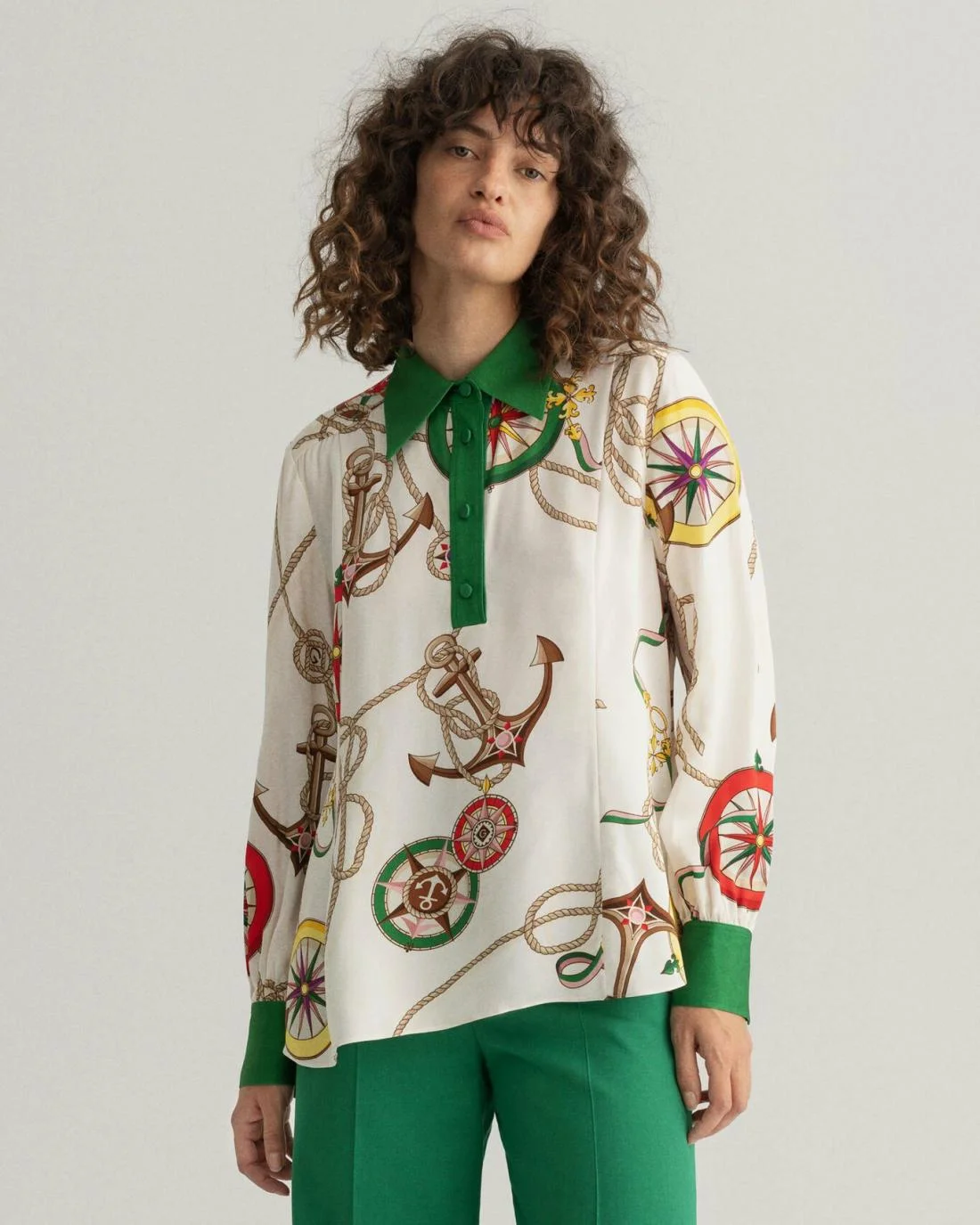 Shirts And Blouses | Womens GANT Sailing Print Blouse Cream