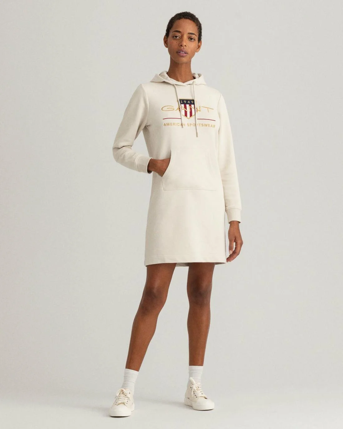 Dresses | Womens GANT Archive Shield Hoodie Dress Putty