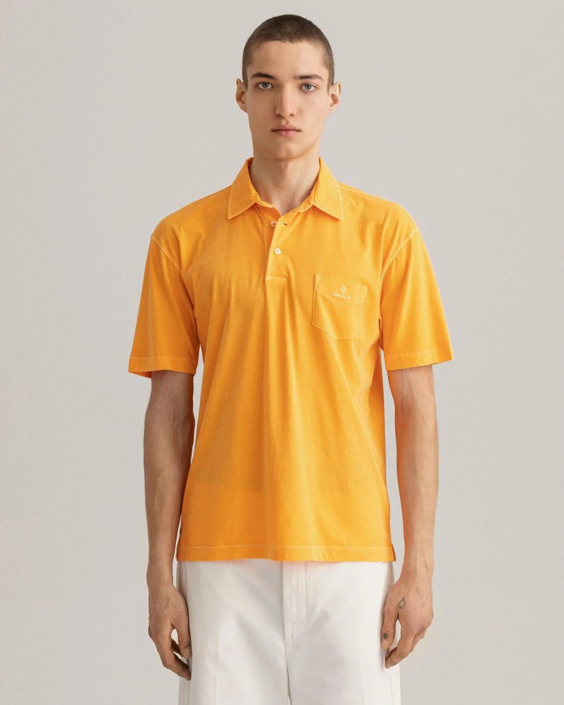 Polo Shirts | Mens GANT Sunfaded Jersey Polo Shirt Dahlia Orange