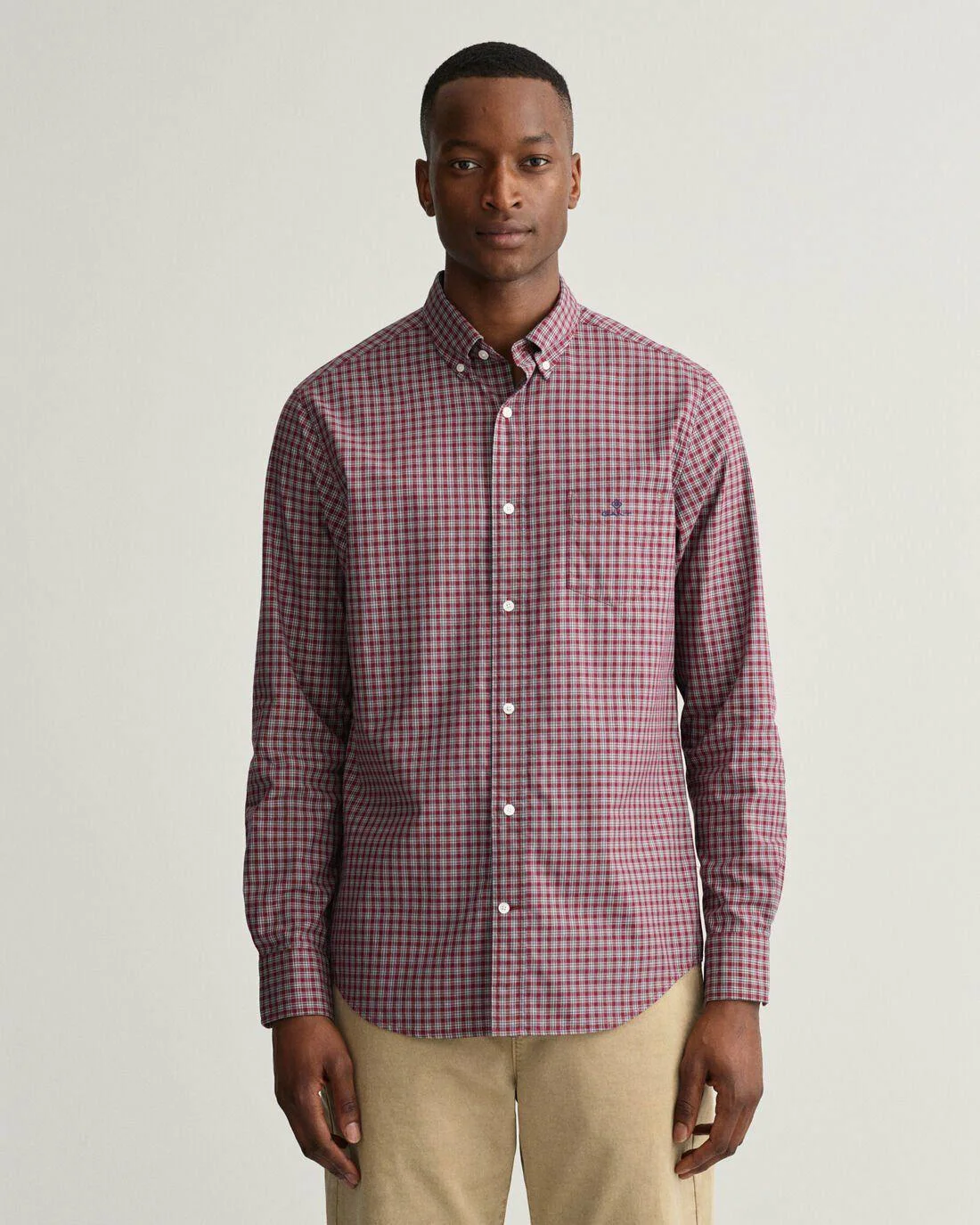 Shirts | Mens GANT Regular Fit Small Tartan Twill Shirt Plumped Red