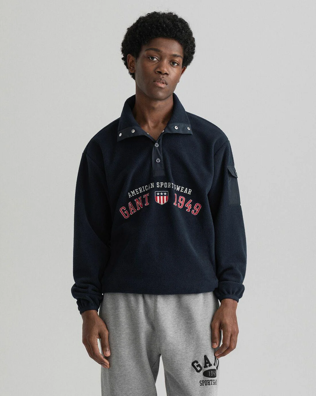 Hoodies And Sweats | Mens GANT Retro Shield Polar Fleece Evening Blue