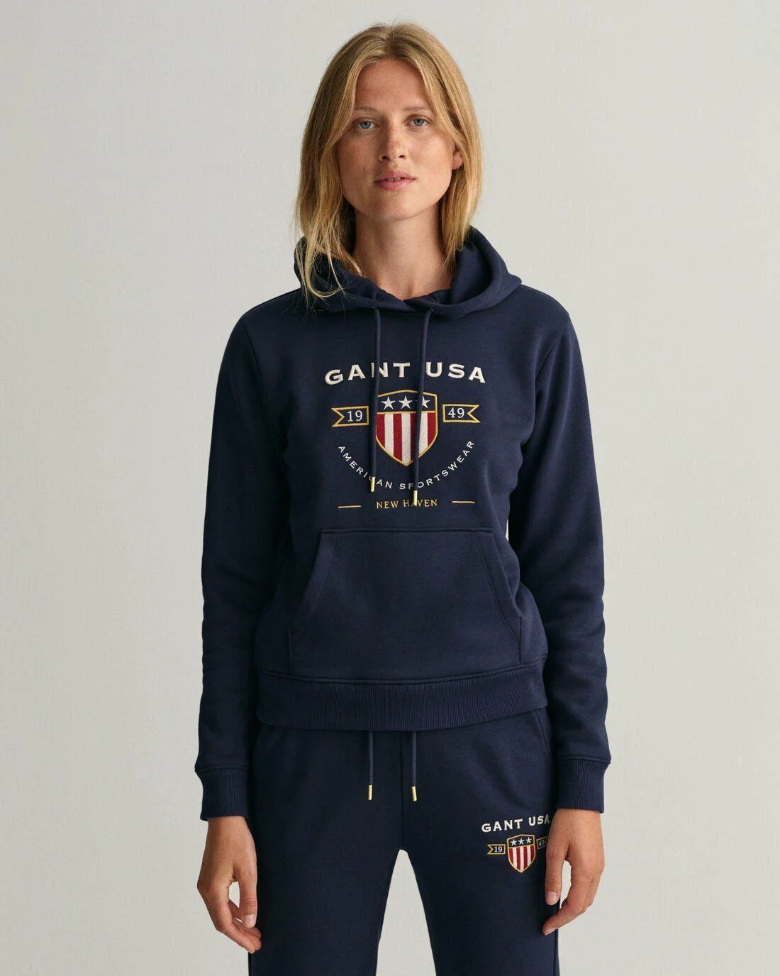 Hoodies And Sweats | Womens GANT Banner Shield Hoodie Evening Blue