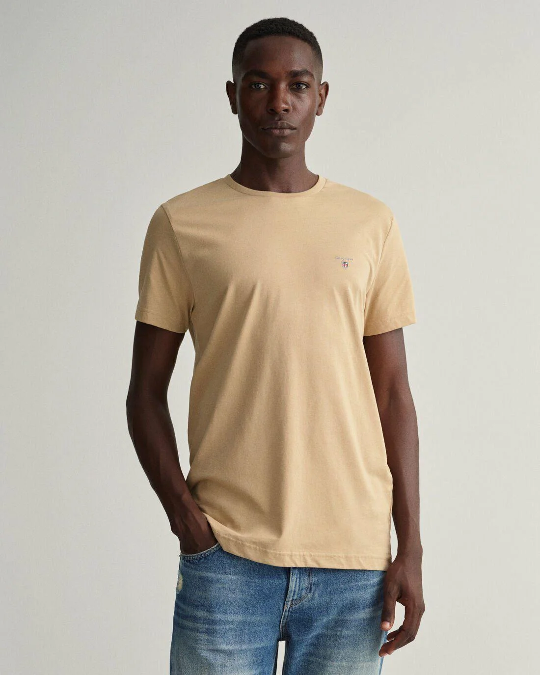 T-Shirts | Mens GANT Original T-Shirt Hazelwood Beige