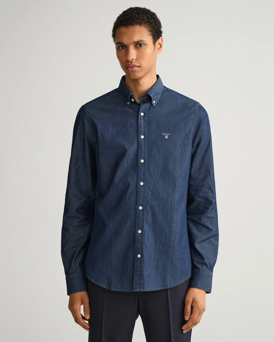 Shirts | Mens GANT Slim Fit Indigo Shirt Dark Indigo