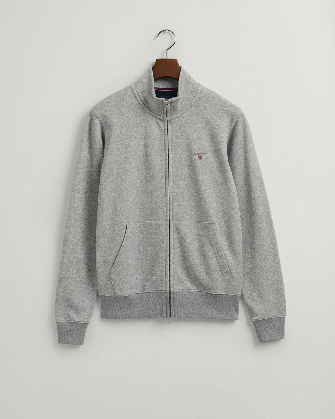 Hoodies And Sweats | Mens GANT Original Full-Zip Cardigan Grey Melange