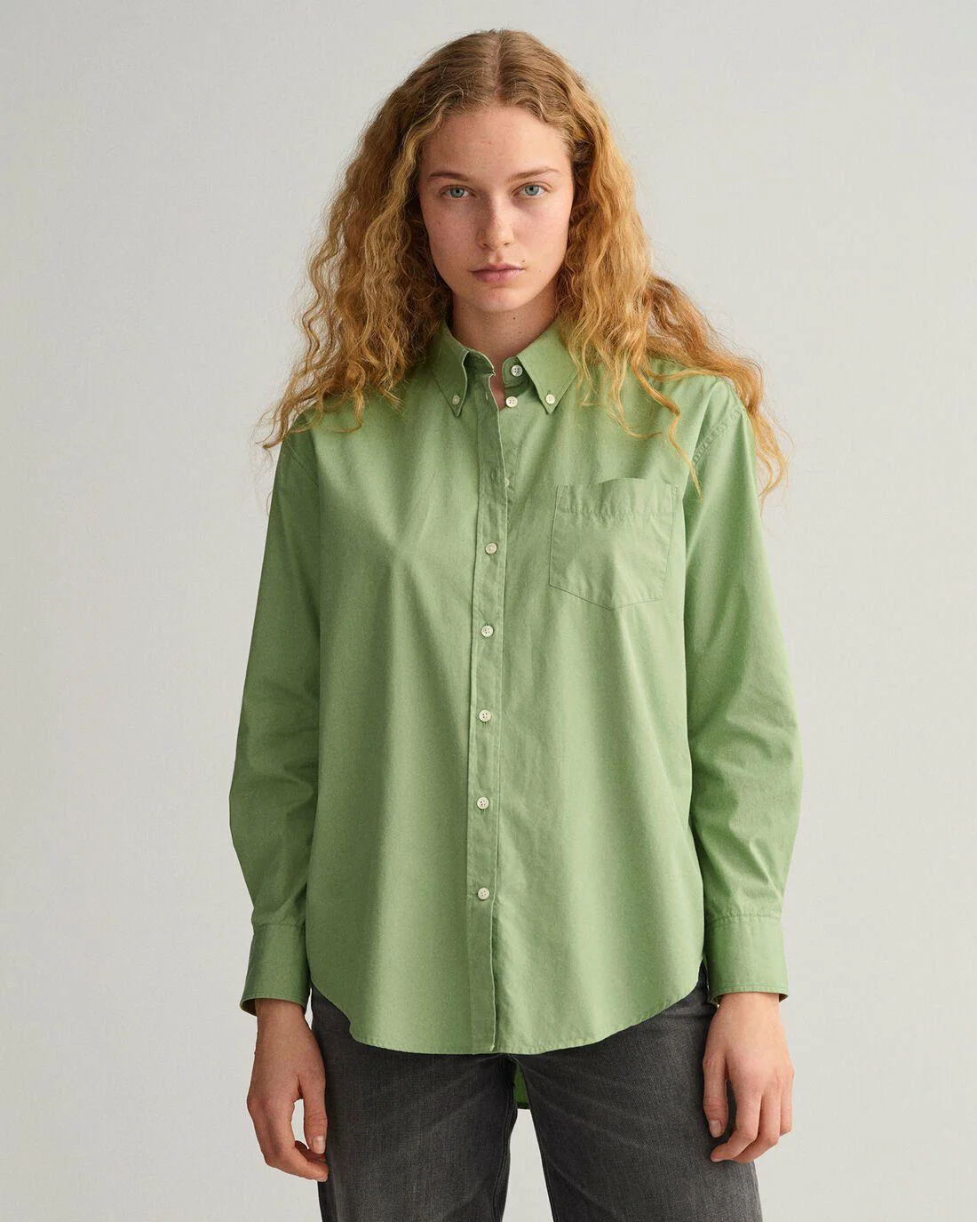 Shirts And Blouses | Womens GANT Relaxed Fit Luxury Poplin Shirt Eucalyptus Green