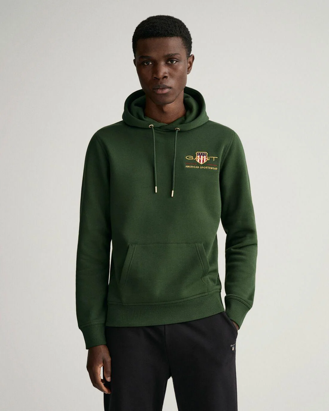 Hoodies And Sweats | Mens GANT Medium Archive Shield Hoodie Storm Green