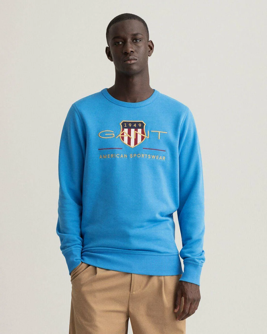 Hoodies And Sweats | Mens GANT Archive Shield Crew Neck Sweatshirt Day Blue