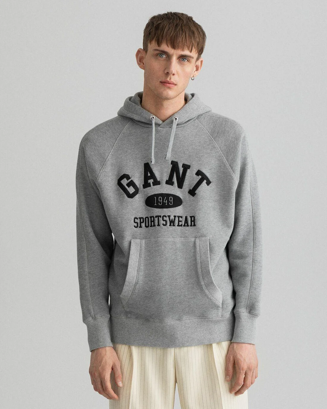 Hoodies And Sweats | Mens GANT Collegiate Hoodie Grey Melange