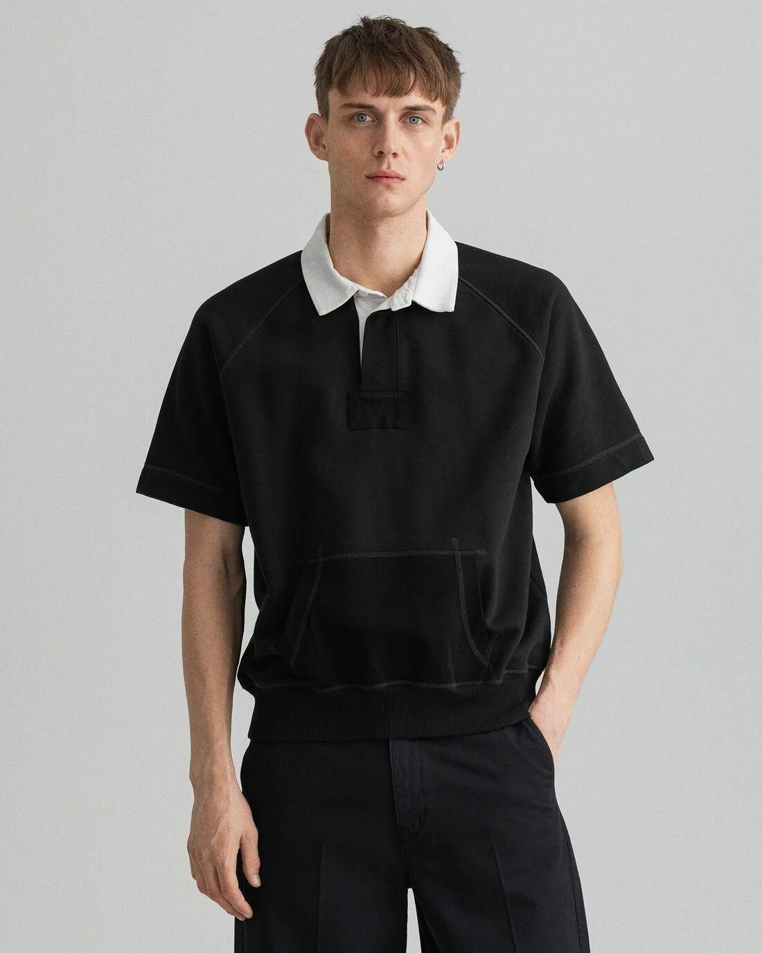 Polo Shirts | Mens GANT Short Sleeve Sweatshirt Rugger Black