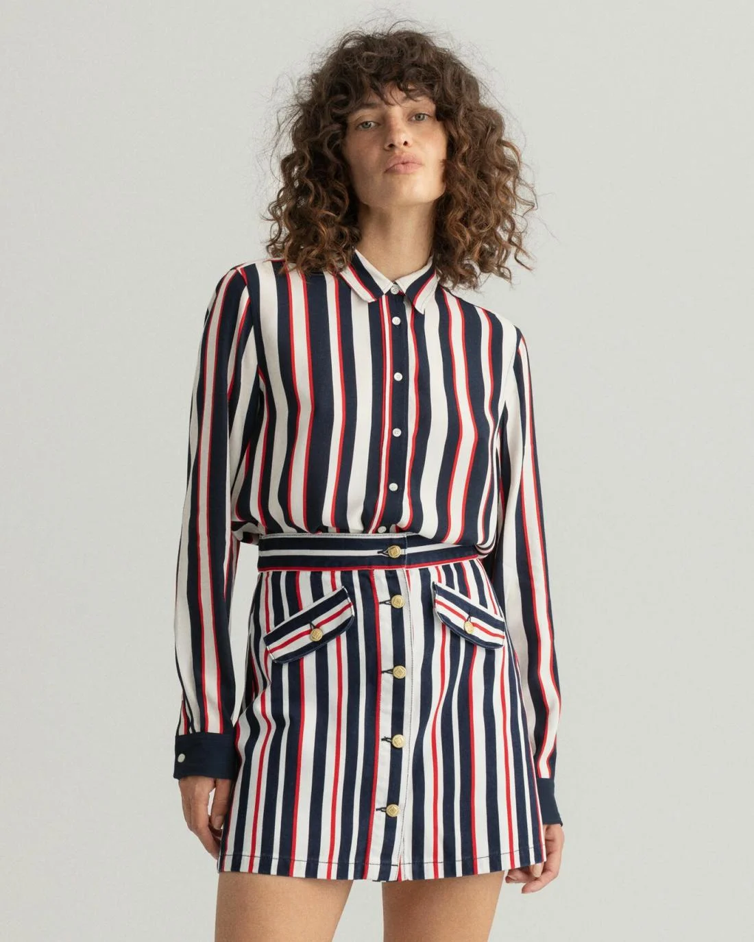 Shirts And Blouses | Womens GANT Multi Stripe Shirt Evening Blue