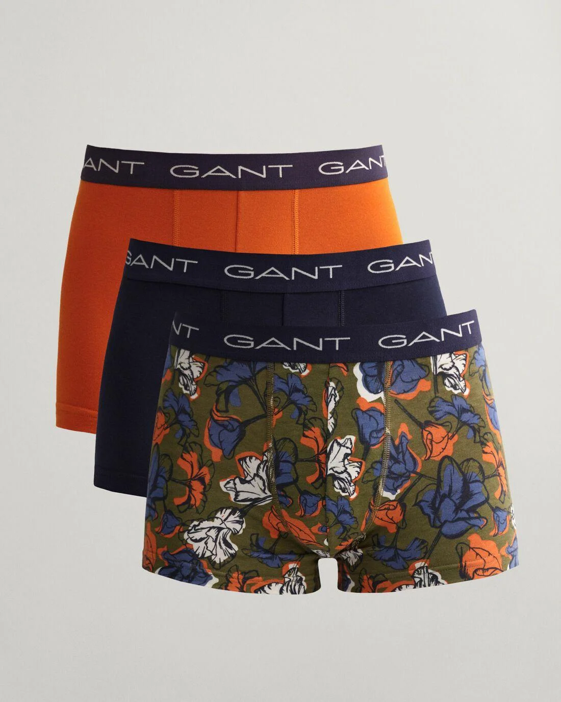 Underwear | Mens GANT 3-Pack Floral Print Trunks Hunter Green