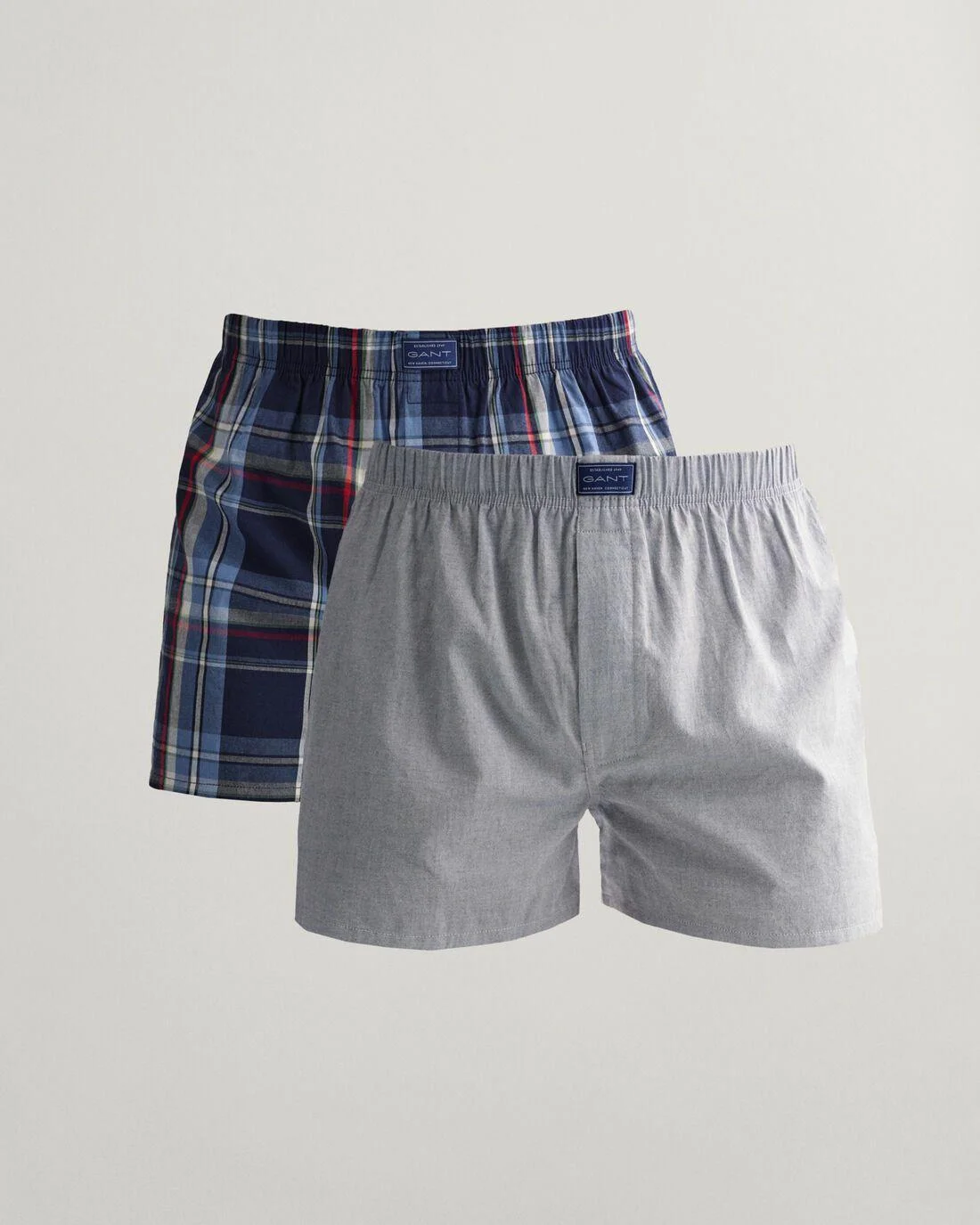 Underwear | Mens GANT 2-Pack Woven Boxer Shorts Classic Blue