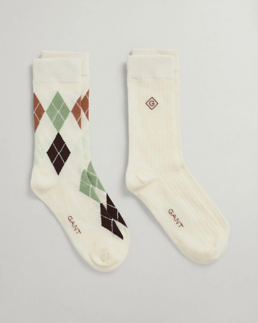 Socks | Womens GANT 2-Pack Argyle Socks Cream