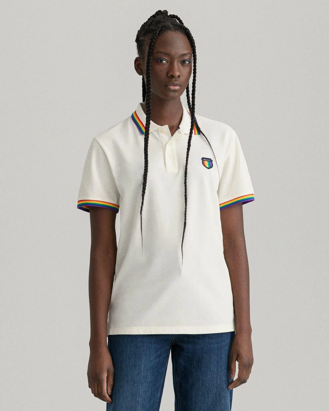 Polo Shirts | Mens GANT Pride Piqué Polo Shirt Eggshell