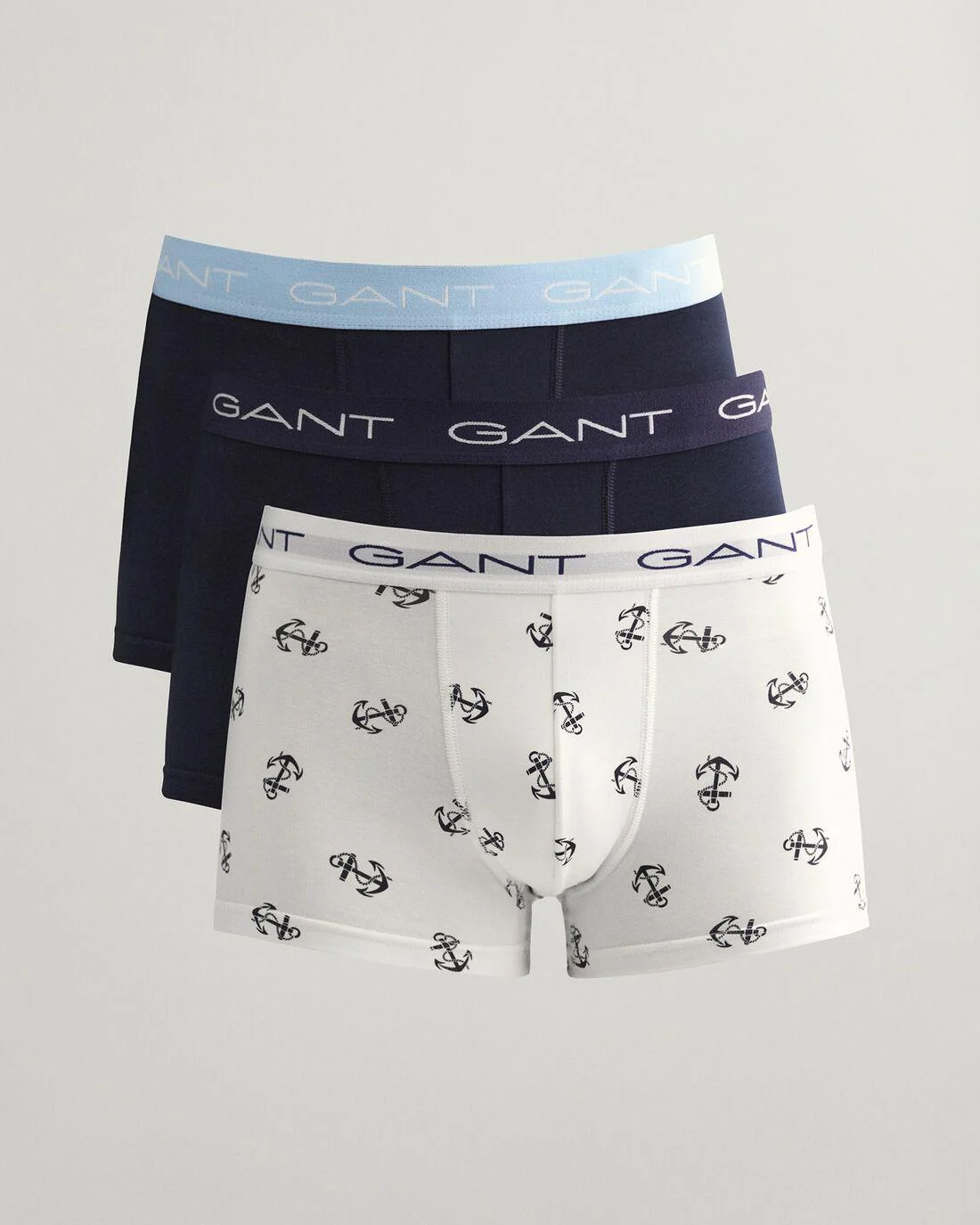 Underwear | Mens GANT 3-Pack Anchor Print Trunks White