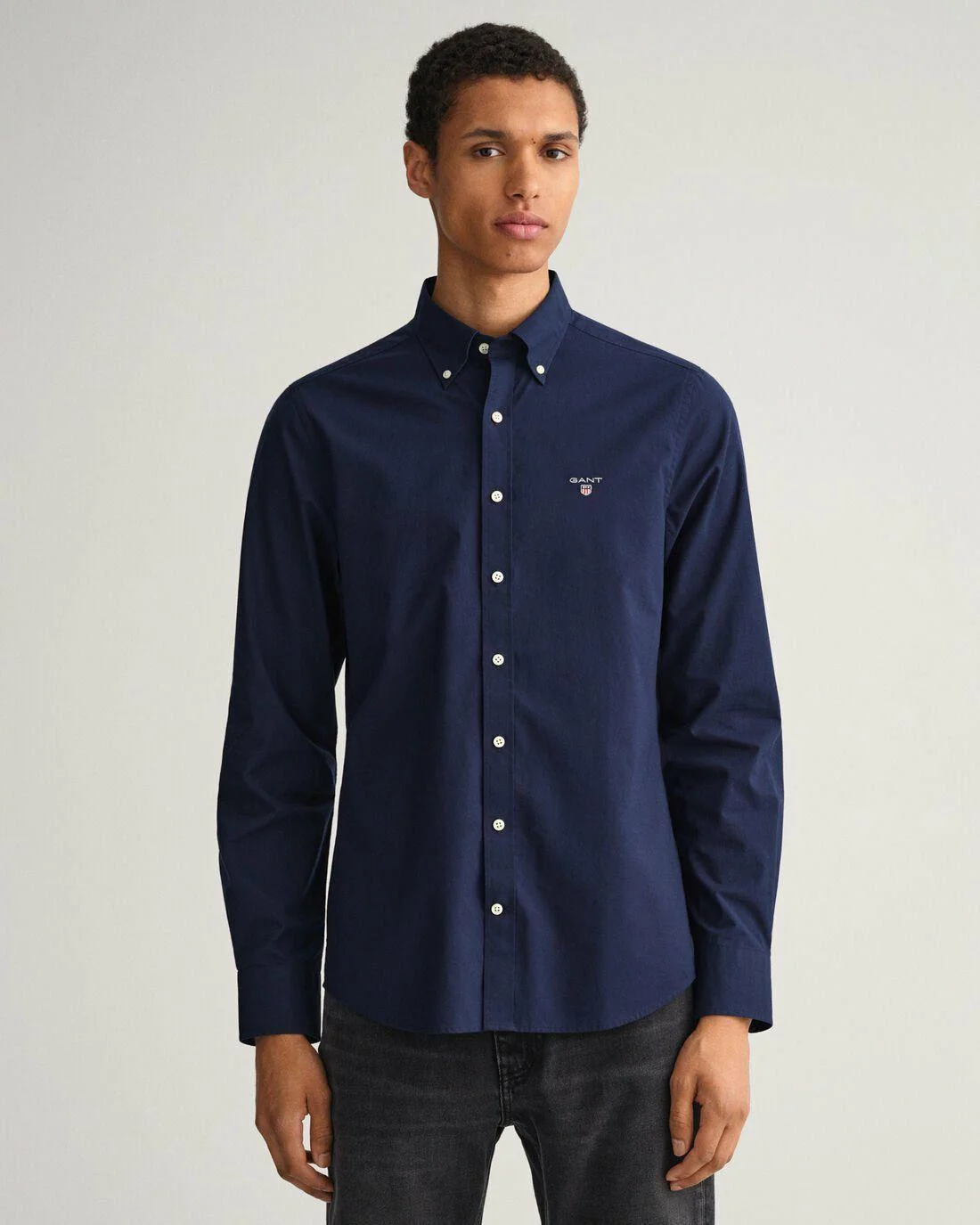 Shirts | Mens GANT Slim Fit Broadcloth Shirt Marine