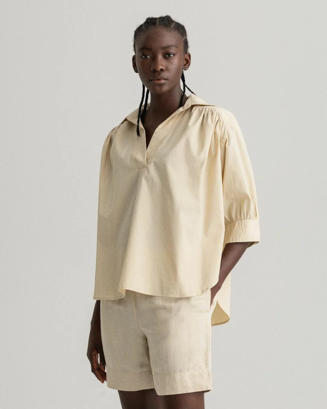 Shirts And Blouses | Womens GANT Luxury Poplin Popover Shirt Desert Beige