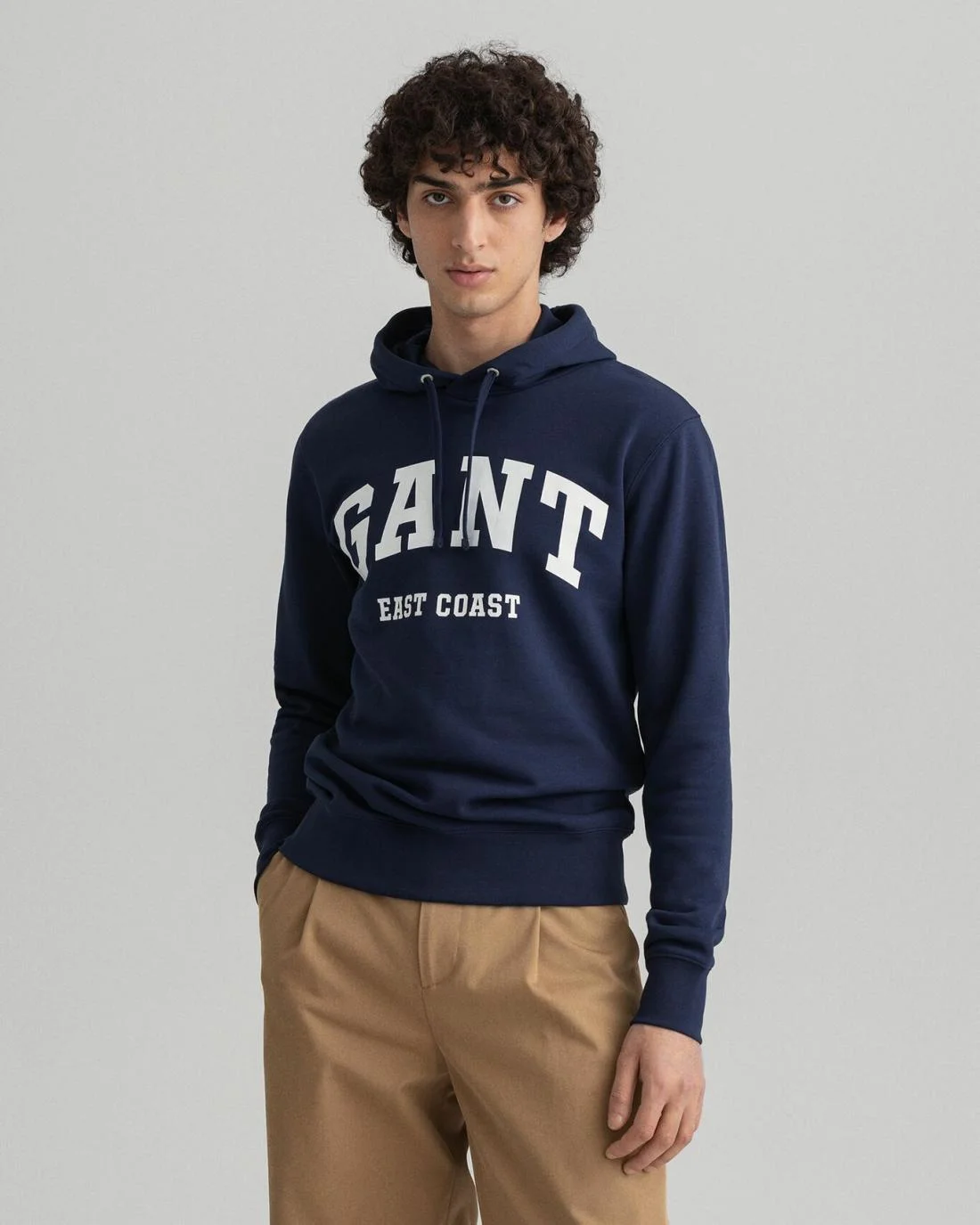 Hoodies And Sweats | Mens GANT Logo Hoodie Evening Blue