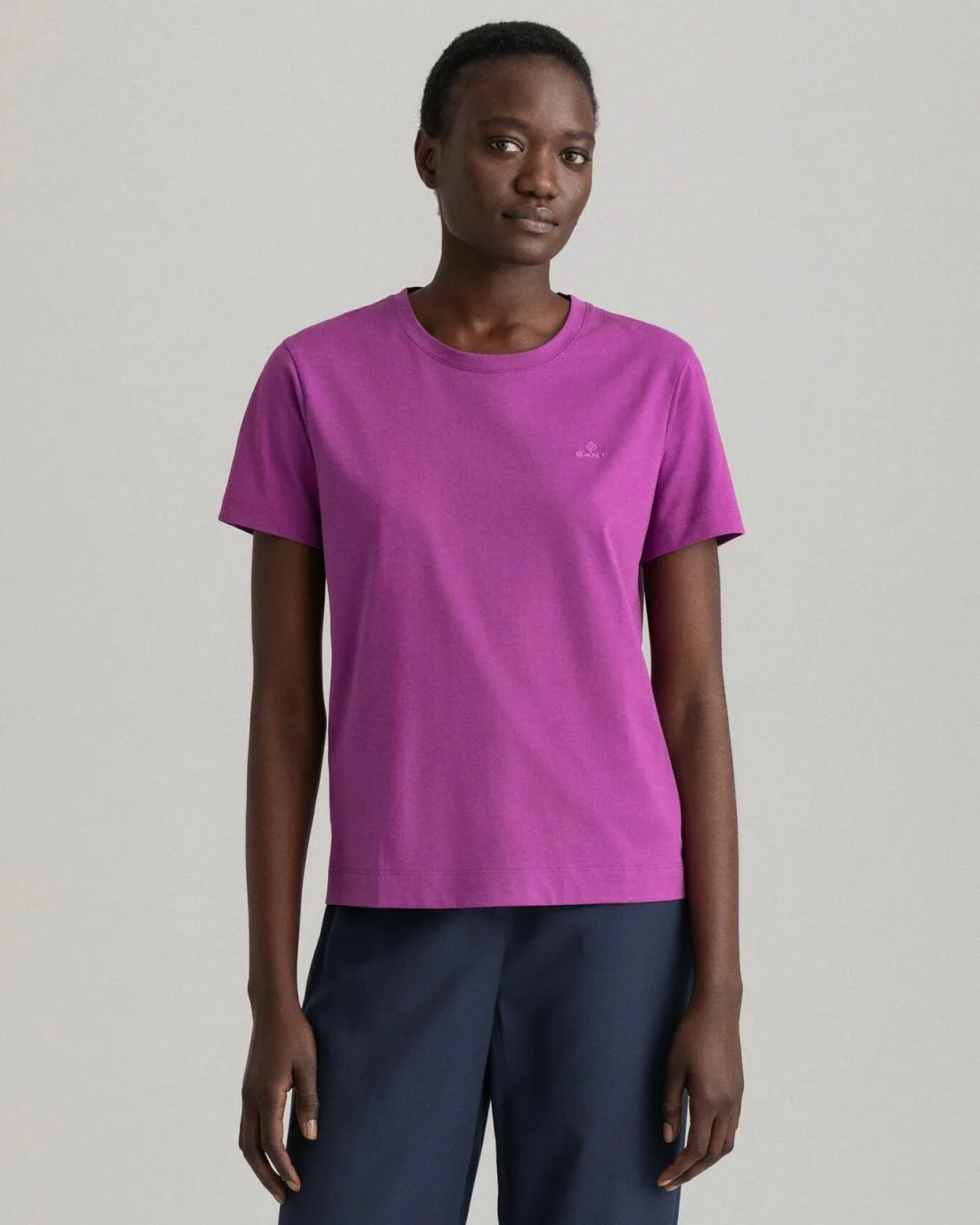 Polos And T-Shirts | Womens GANT Original T-Shirt Grape Purple