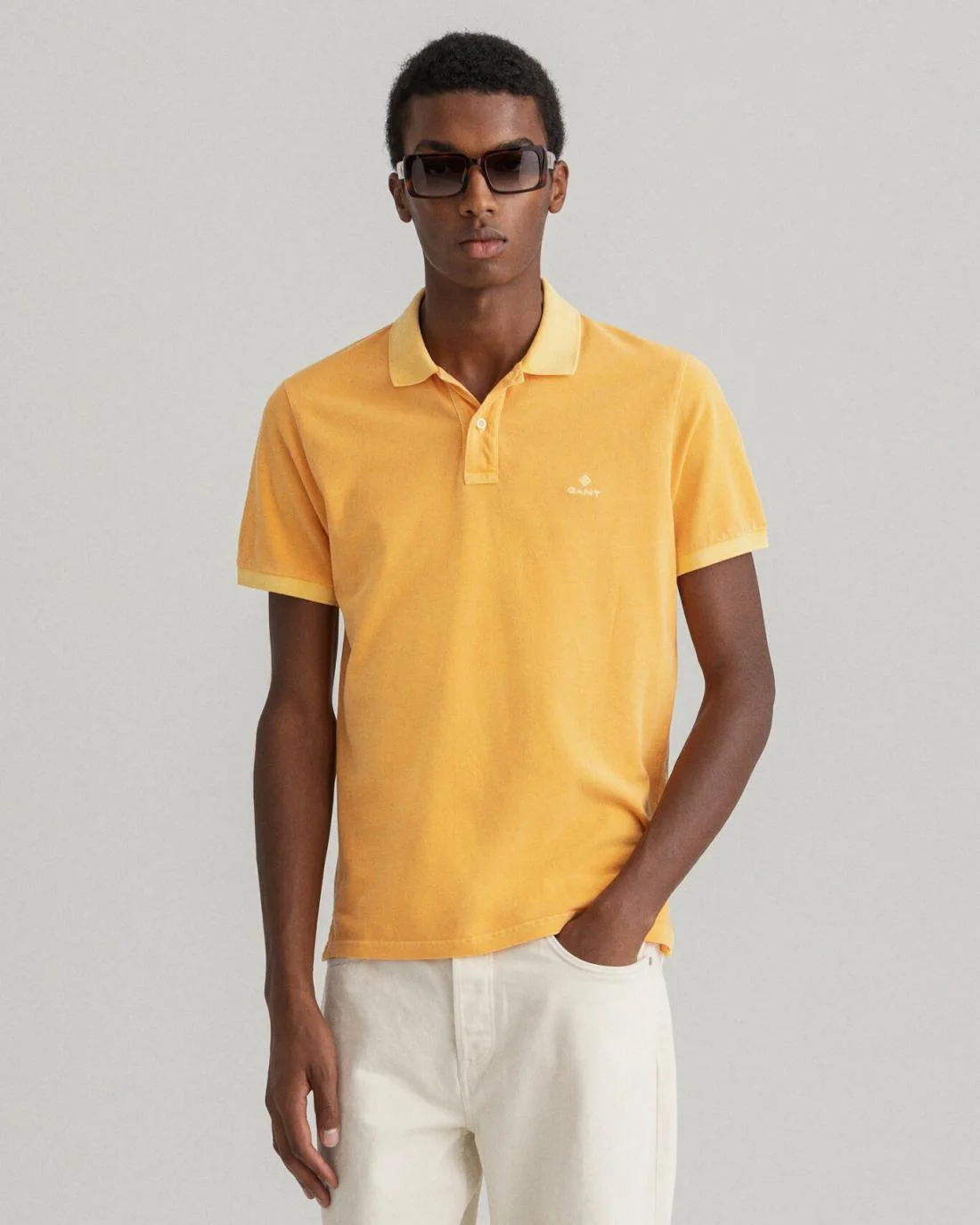 Polo Shirts | Mens GANT Sunfaded Piqué Polo Shirt Dahlia Orange