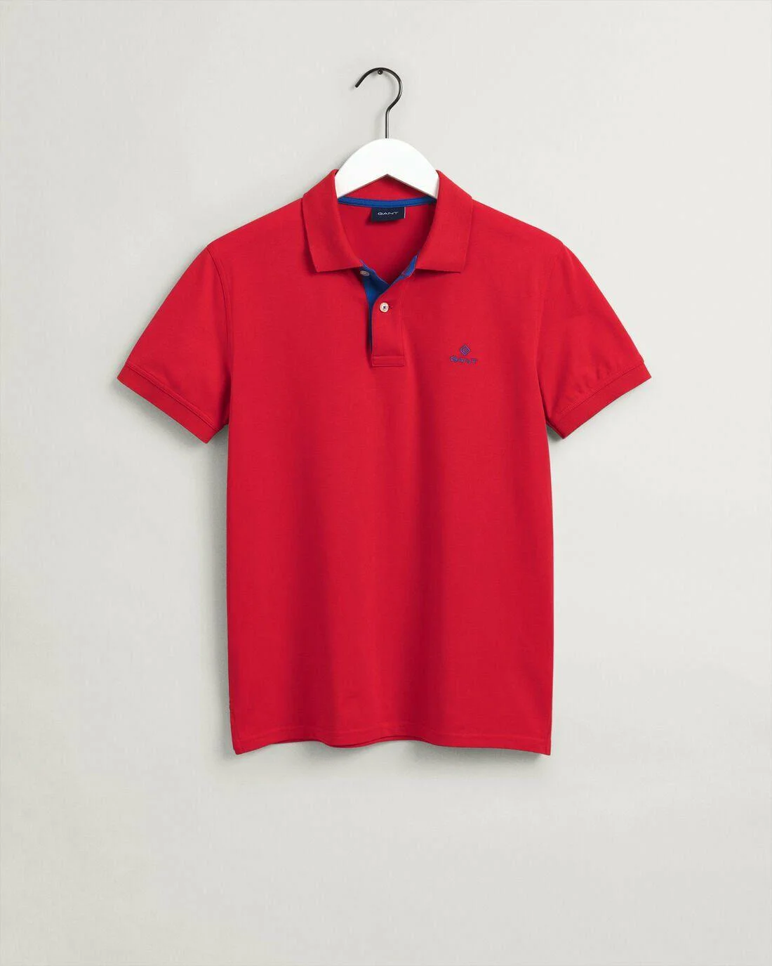 Polo Shirts | Mens GANT Contrast Collar Piqué Rugger Bright Red