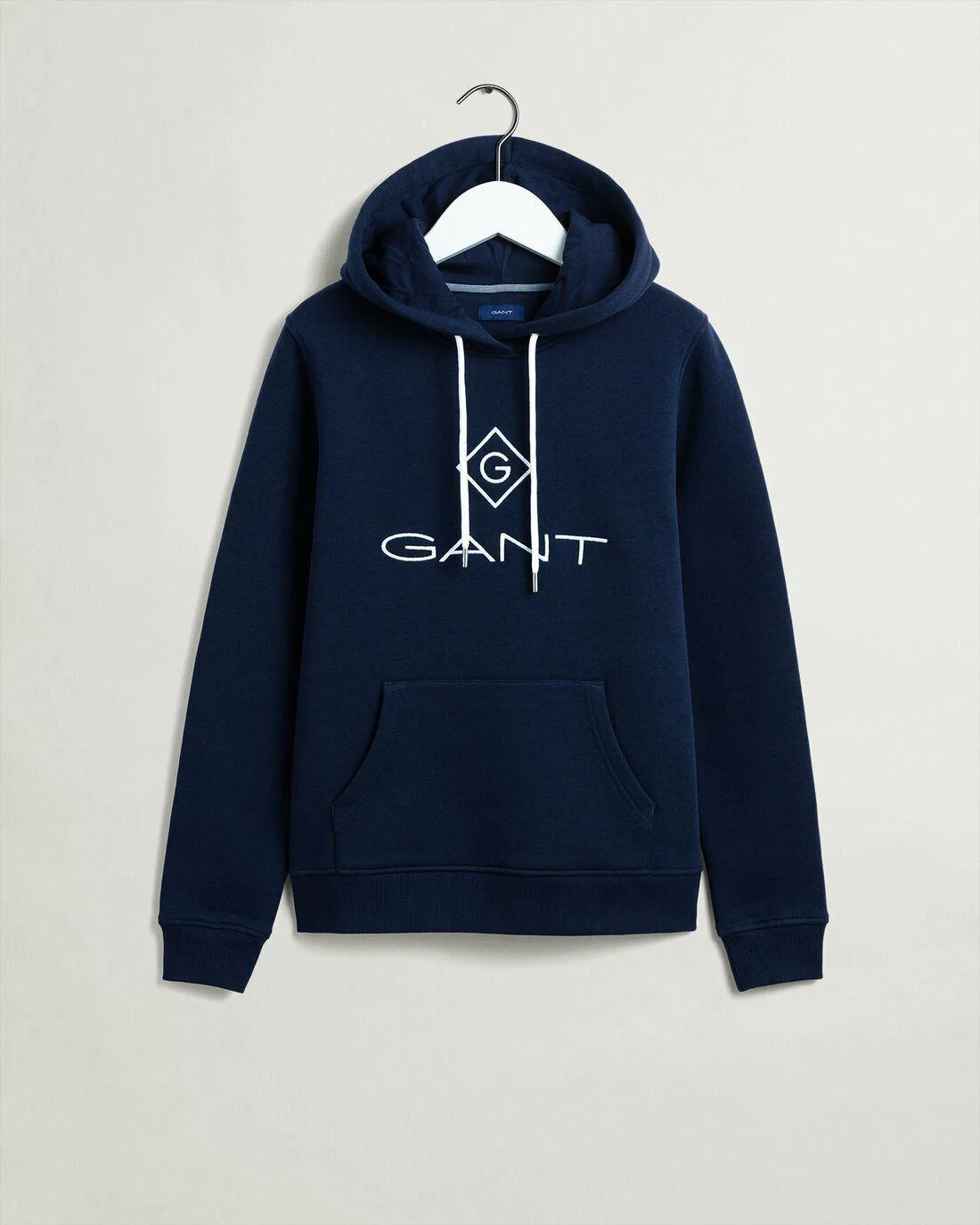 Hoodies And Sweats | Womens GANT Logo Sweat Hoodie Evening Blue