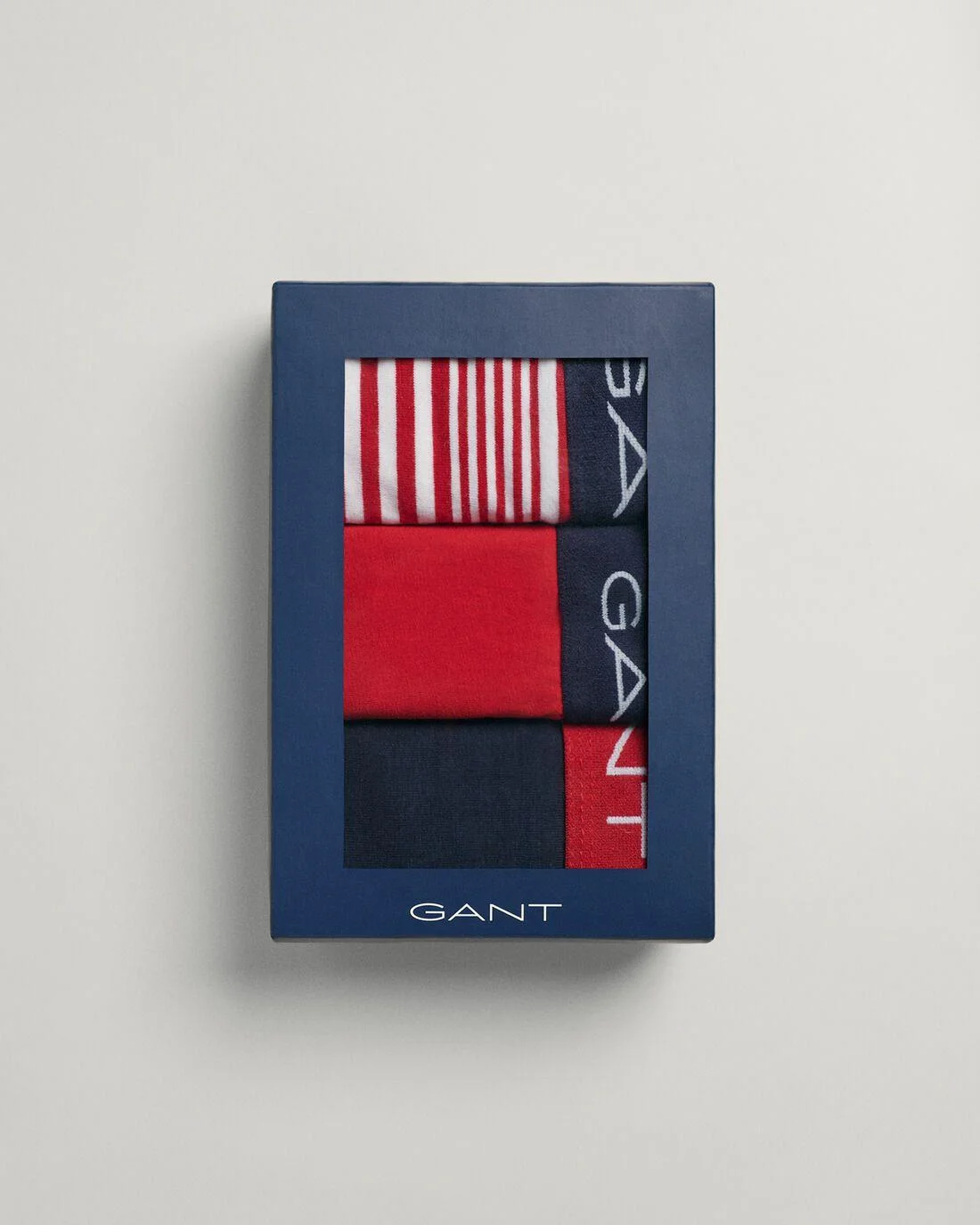 Underwear | Mens GANT 3-Pack Maritime Stripe Trunks Gift Box Equestrian Red