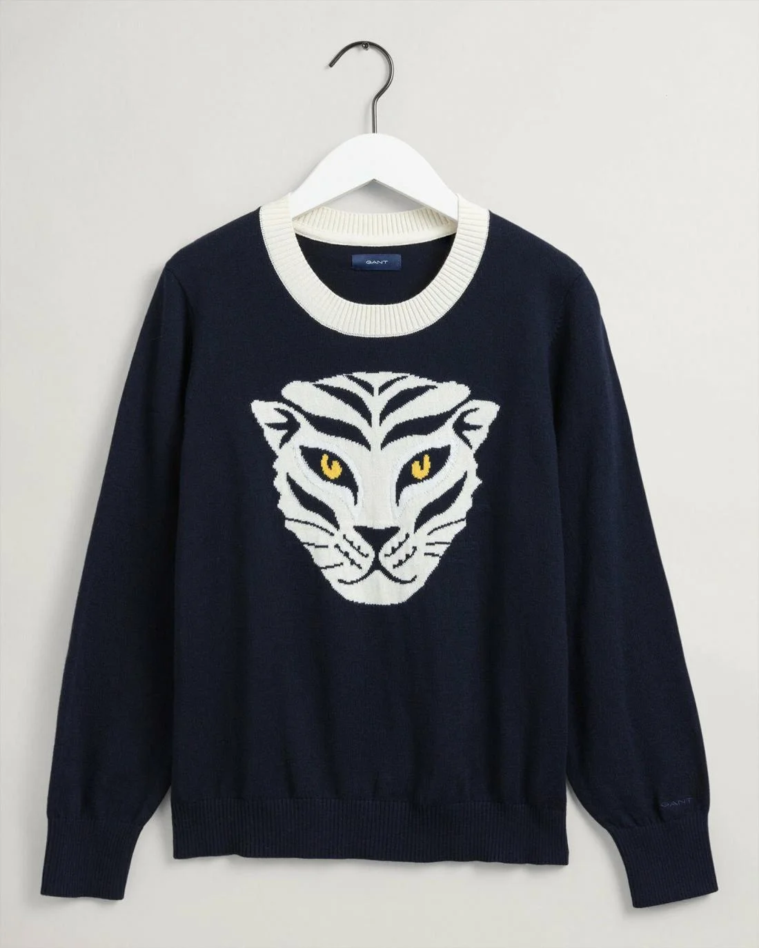 Knitwear | Womens GANT Tigress Intarsia Crew Neck Sweater Evening Blue