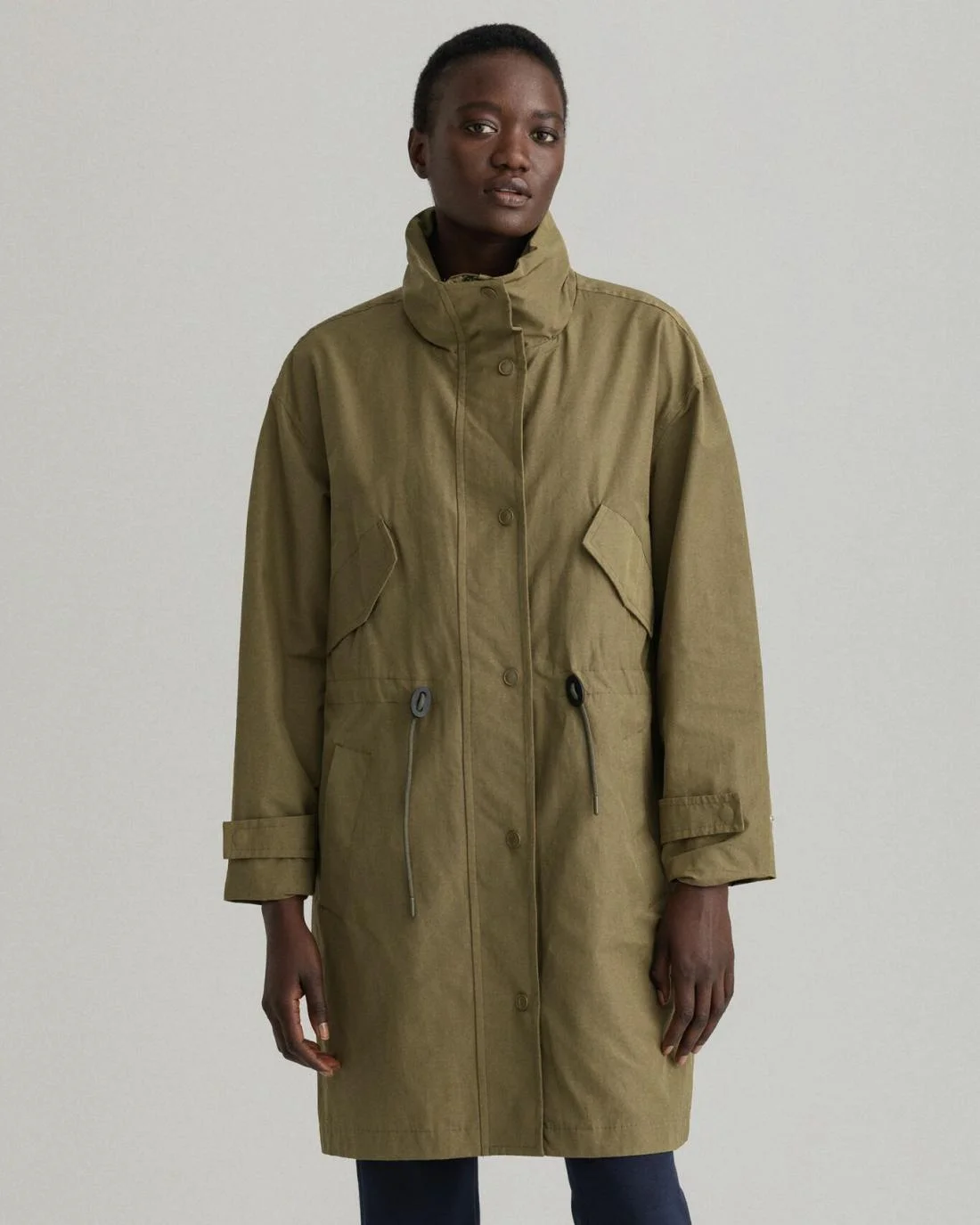 Jackets And Coats | Womens GANT Short Wind Parka Utility Green