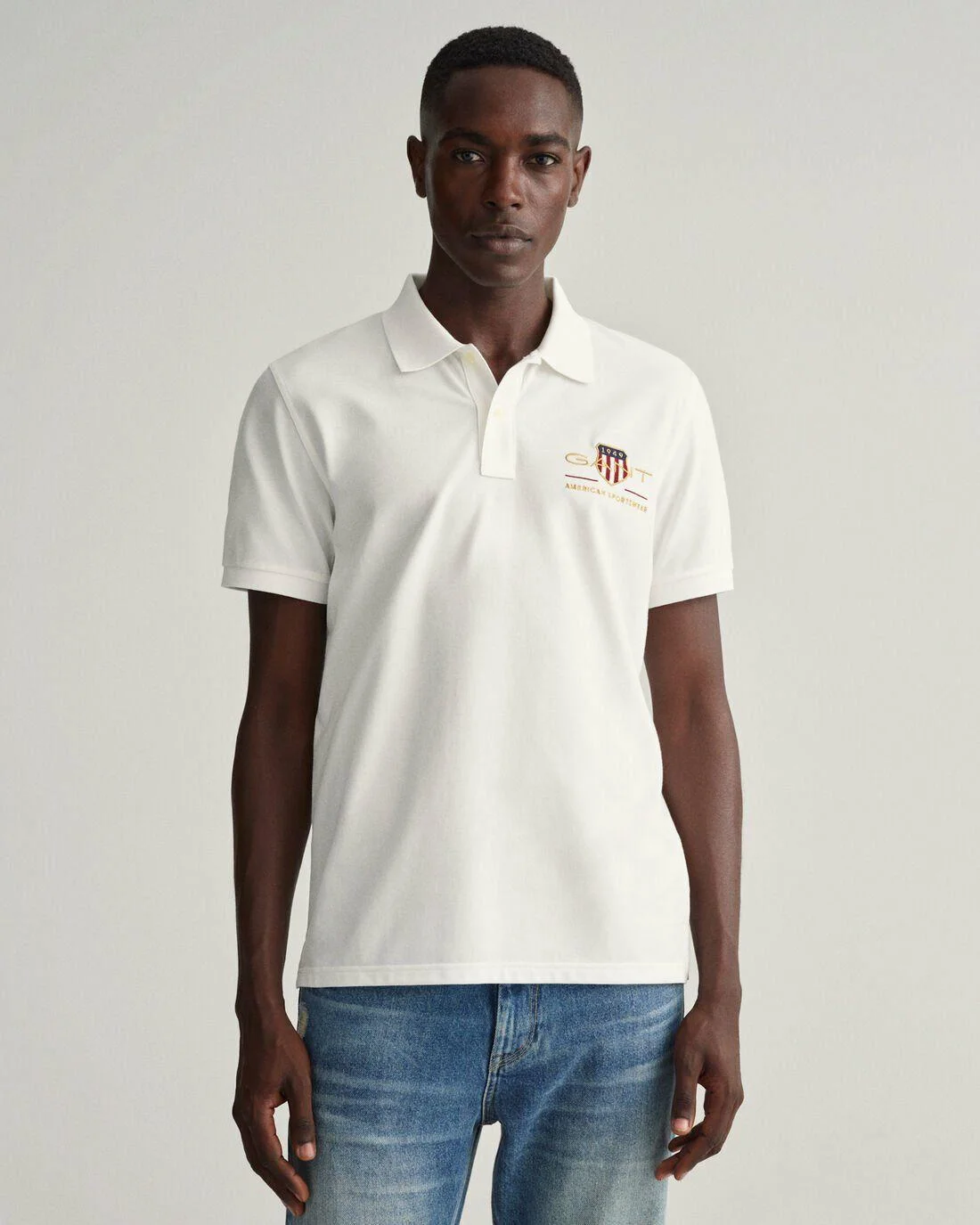 Polo Shirts | Mens GANT Archive Shield Piqué Polo Shirt White