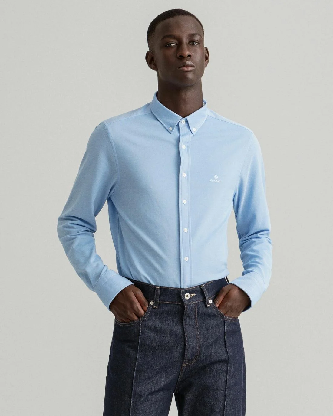 Shirts | Mens GANT Slim Fit Tech Prep™ Piqué Shirt Capri Blue