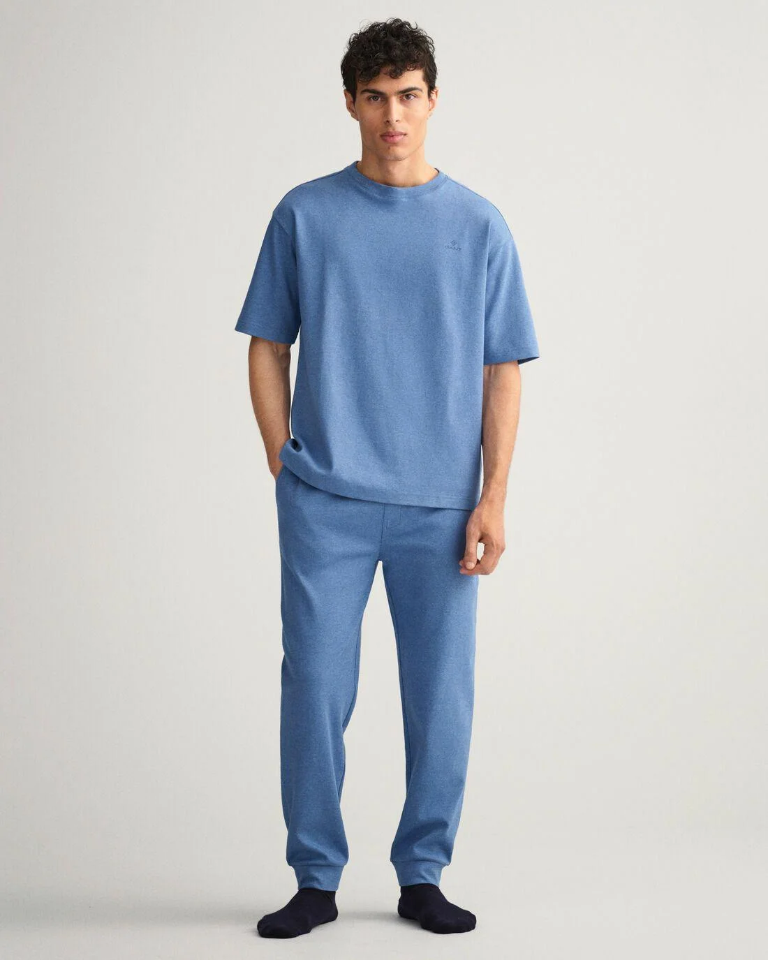 Nightwear | Mens GANT Premium Loungewear Set Denim Blue Melange